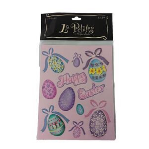 La Petites 3-D Easter Stickers Easter Eggs Scrap Book Crafts Holiday Glitter New